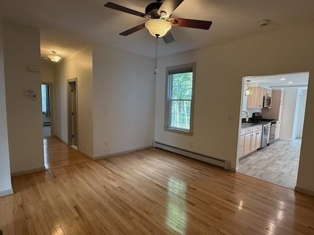 Empty room, Interior, Kitchen, Wood Texture Flooring