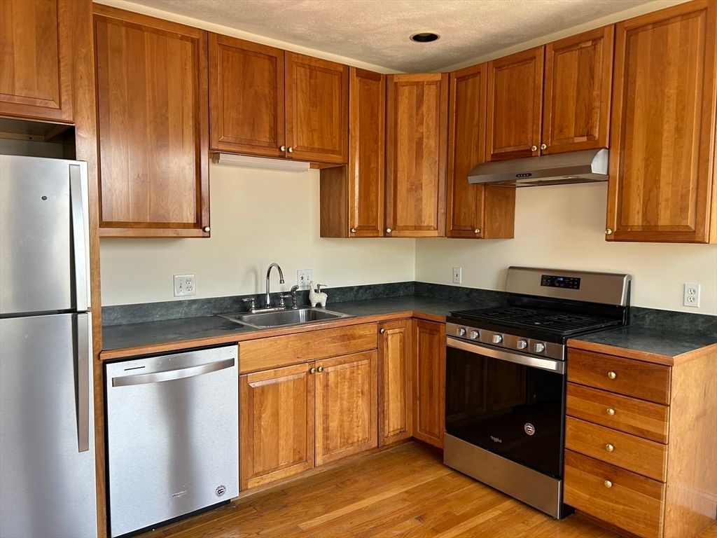 Interior, Kitchen, Stainless Steel Appliances, Wood Texture Flooring