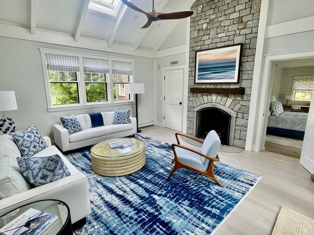 Fireplace, Interior, Living room, Stone Walls, Wood Texture Flooring