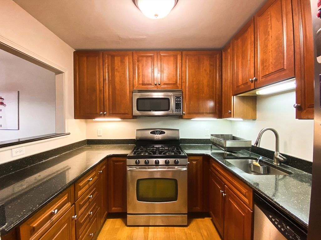 Interior, Kitchen, Stainless Steel Appliances, Wood Texture Flooring