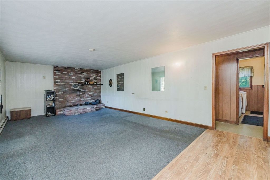 Empty room, Interior, Stone Walls, Wood Texture Flooring