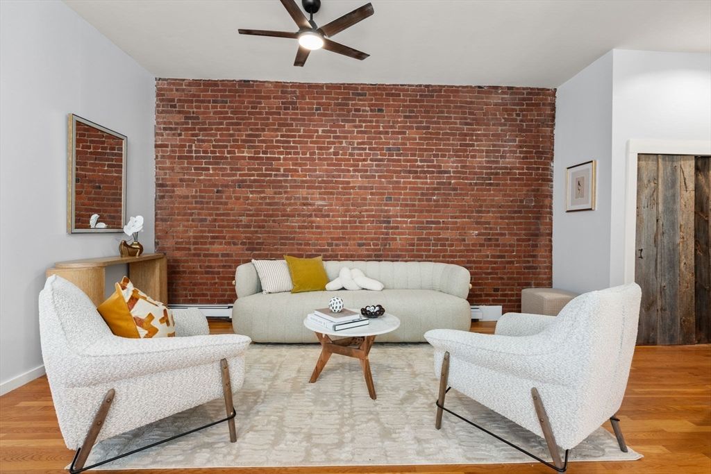 Interior, Living room, Stone Walls, Wood Texture Flooring