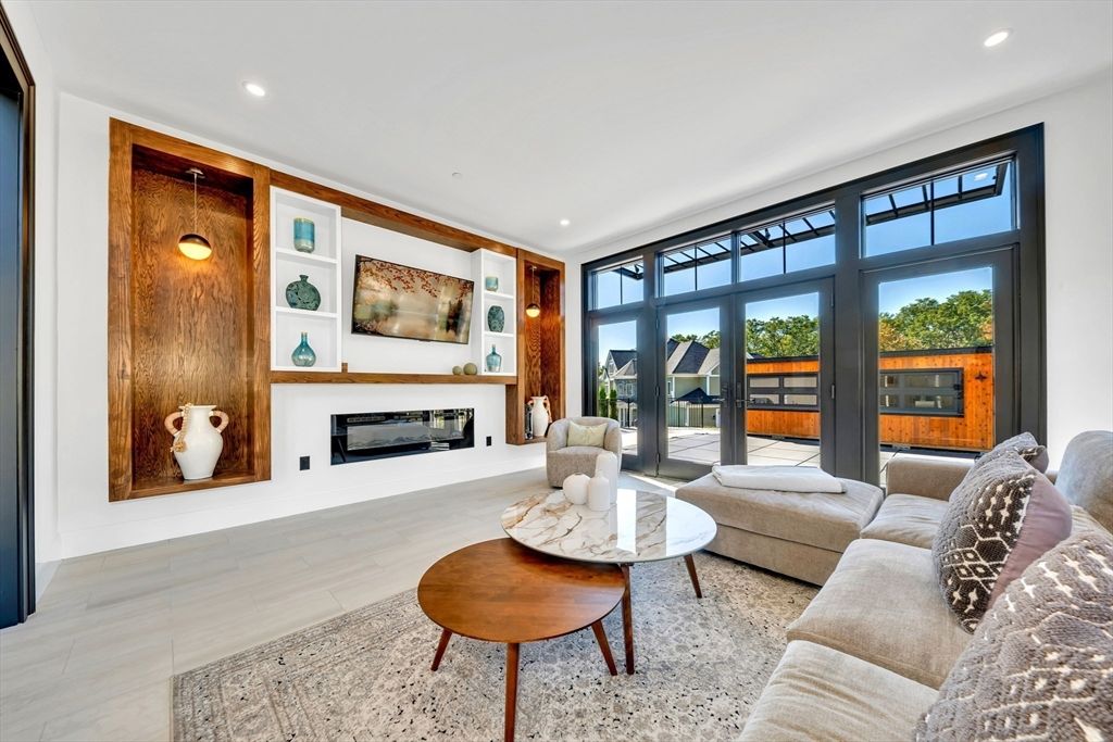 Fireplace, Interior, Living room, Recessed Lighting