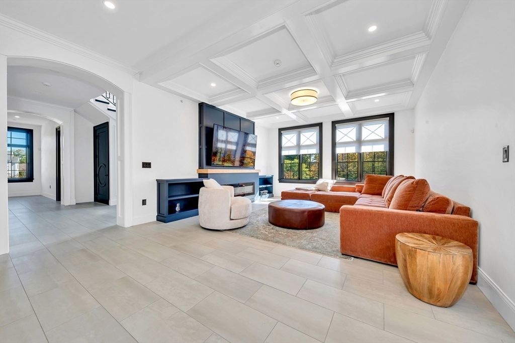 Fireplace, Interior, Living room, Recessed Lighting