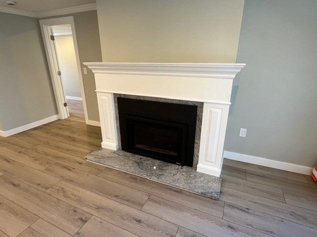 Fireplace, Interior, Wood Texture Flooring