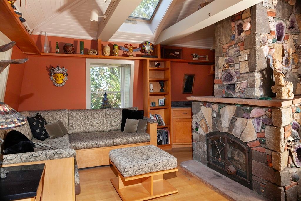 Fireplace, Interior, Stone Walls, Wood Texture Flooring