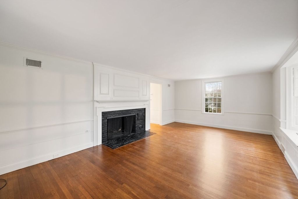 Empty room, Fireplace, Interior, Wood Texture Flooring