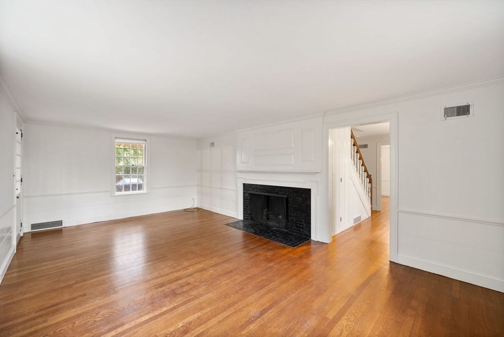 Empty room, Fireplace, Interior, Wood Texture Flooring