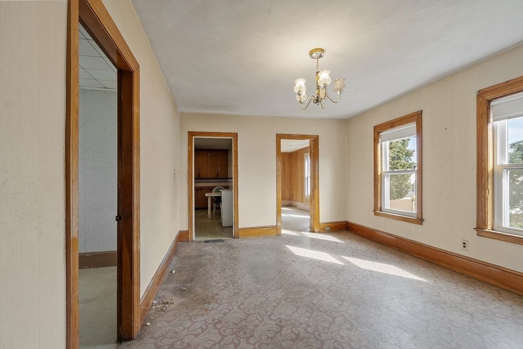 Chandelier, Empty room, Interior