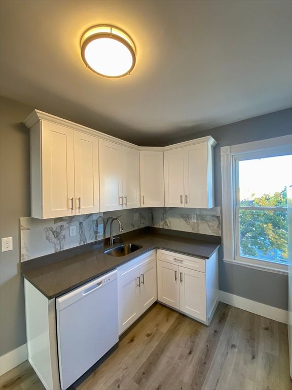 Interior, Kitchen, Marble Walls, Wood Texture Flooring