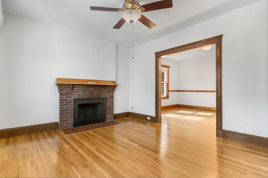 Empty room, Fireplace, Interior, Wood Texture Flooring