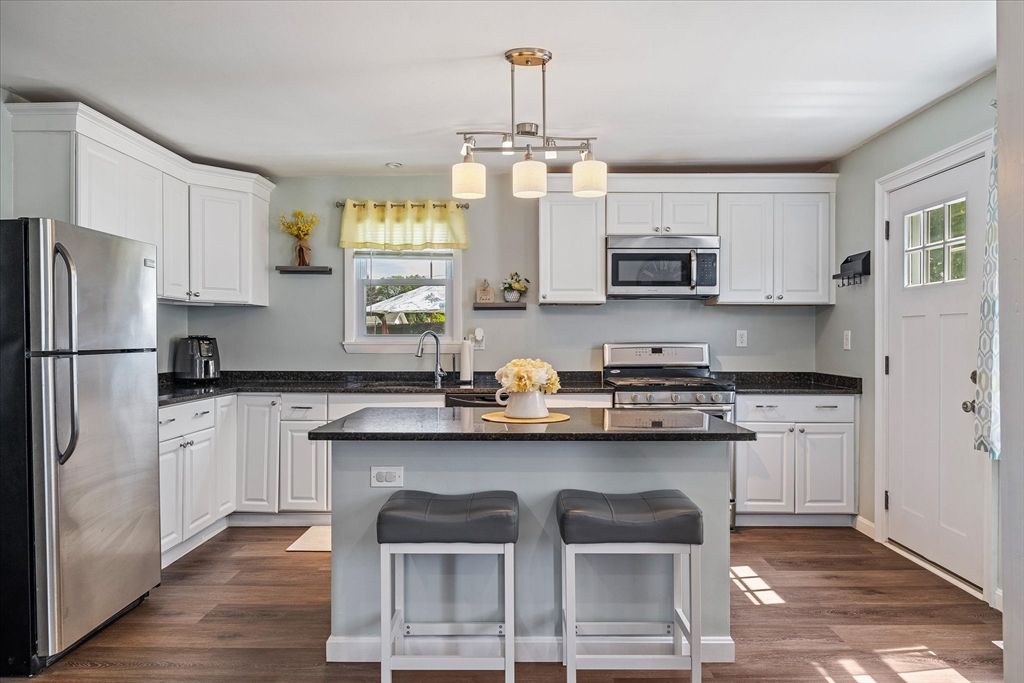 Interior, Kitchen, Pendant Lights, Stainless Steel Appliances, Wood Texture Flooring