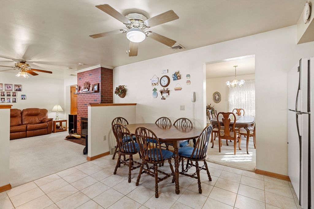 Dining room, Fireplace, Interior, Stone Walls