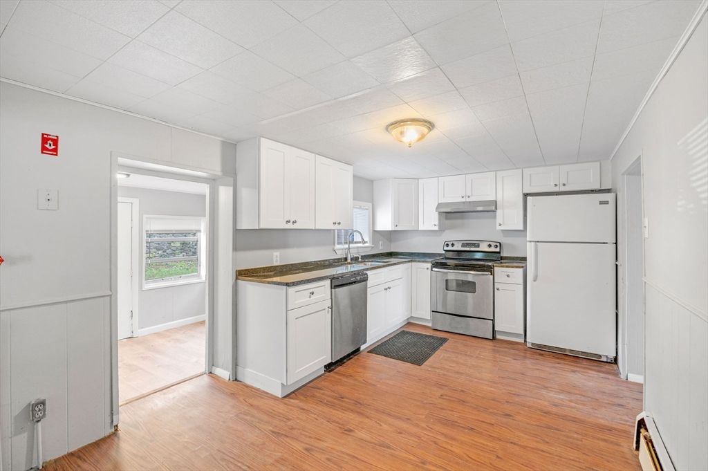 Interior, Kitchen, Stainless Steel Appliances, Wood Texture Flooring