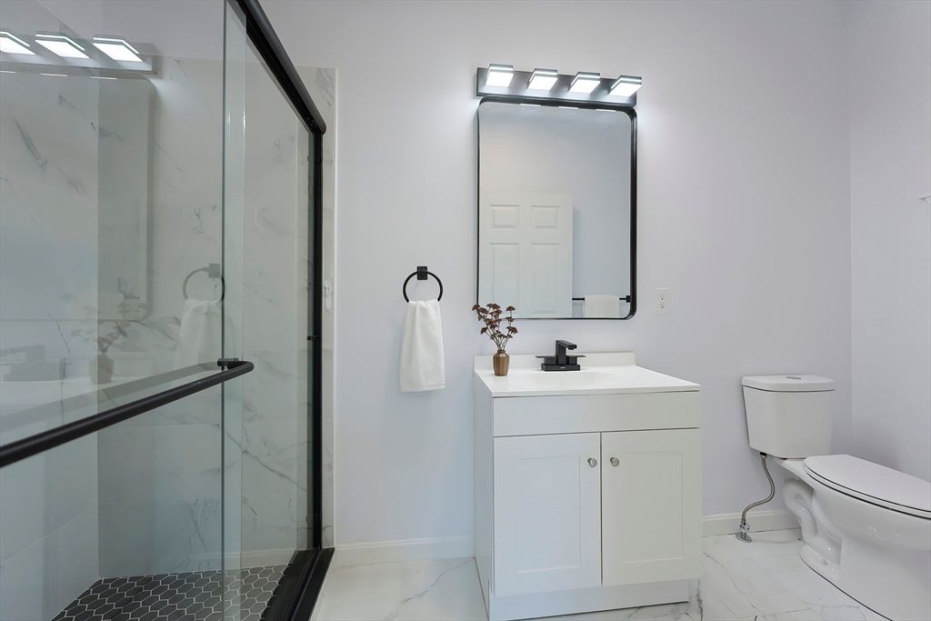 Bathroom, Glass Shower, Interior, Marble, Marble Walls