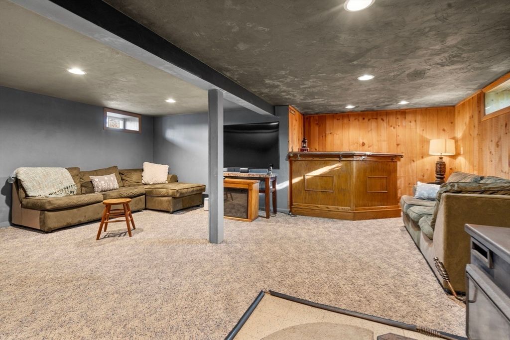 Interior, Living room, Recessed Lighting, Wooden Walls