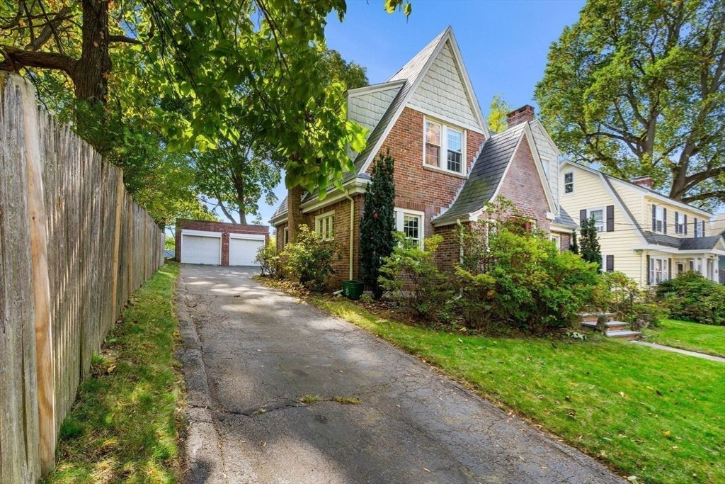 Detached Garage, Exterior, Facade, Brick Facade, Tudor Revival