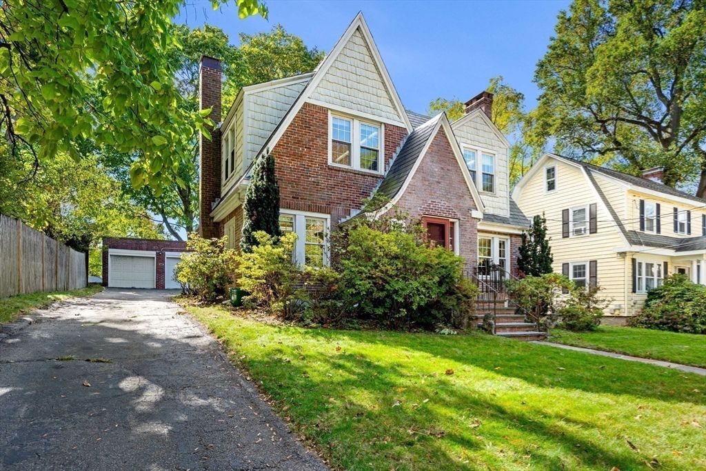 Detached Garage, Exterior, Facade, Brick Facade, Tudor Revival