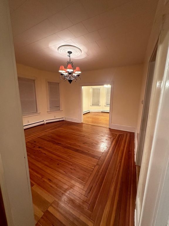 Chandelier, Empty room, Interior, Wood Texture Flooring