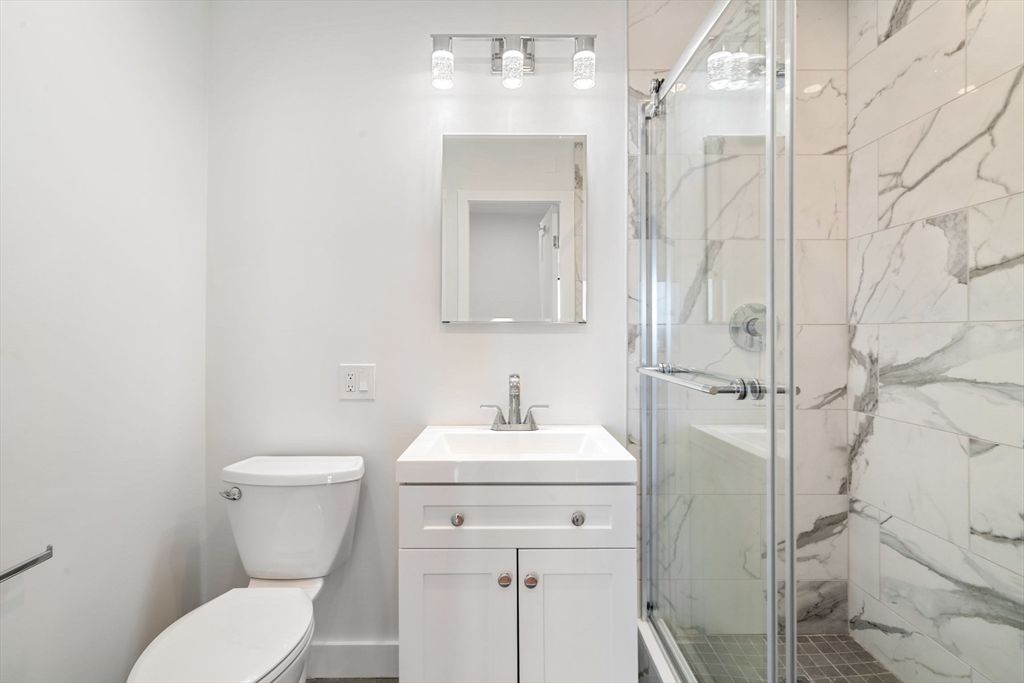 Bathroom, Glass Shower, Interior, Marble Walls