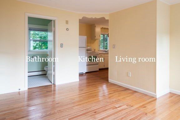 Empty room, Interior, Kitchen, Wood Texture Flooring