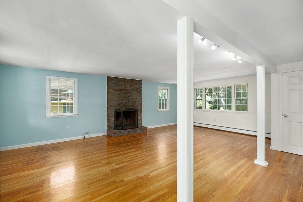 Empty room, Fireplace, Interior, Wood Texture Flooring