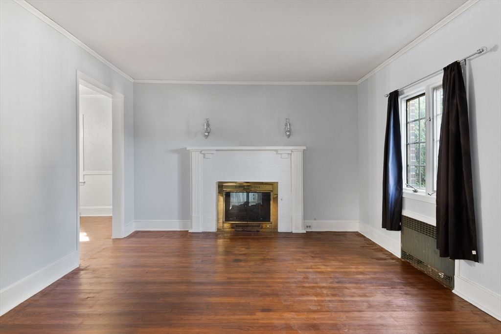 Empty room, Fireplace, Interior, Wood Texture Flooring