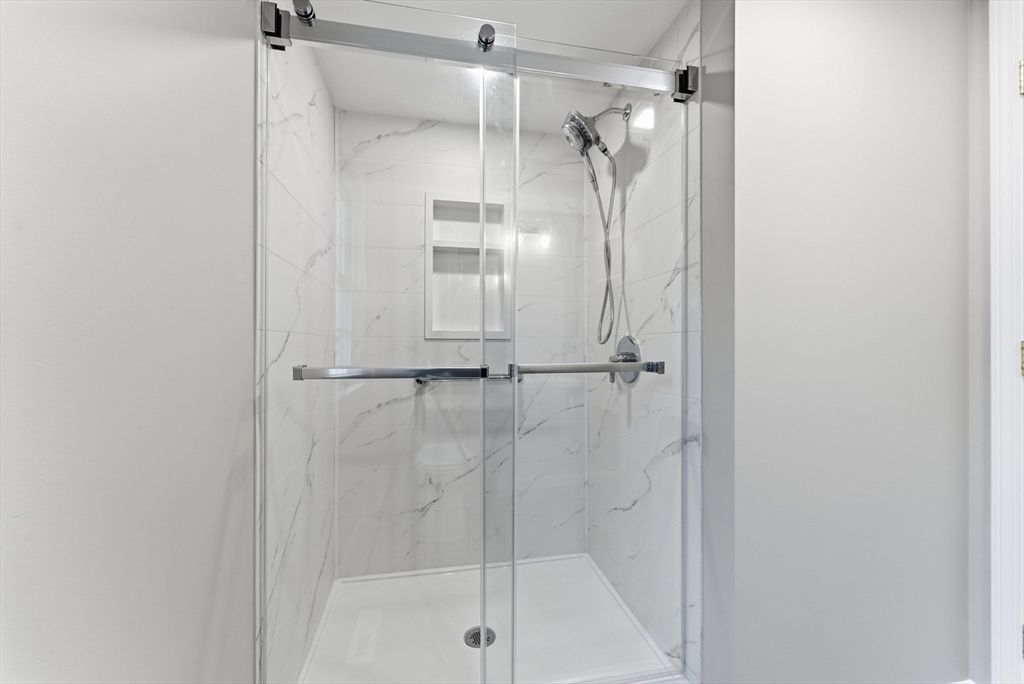Bathroom, Glass Shower, Interior, Marble Walls