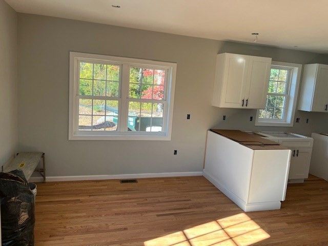 Interior, Kitchen, Recessed Lighting, Wood Texture Flooring
