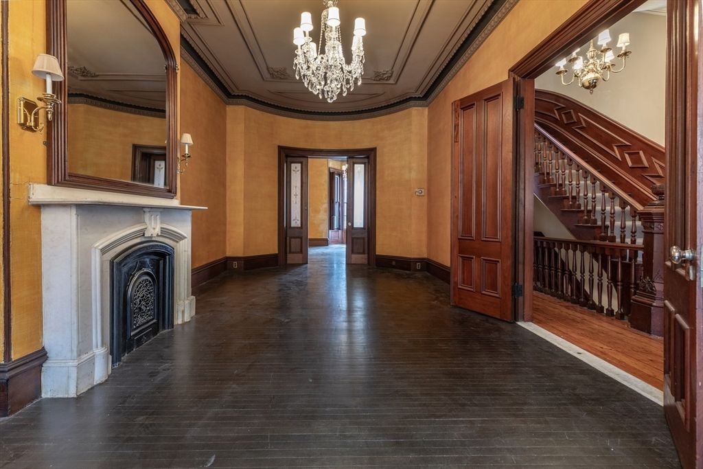 Chandelier, Interior, Wood Texture Flooring