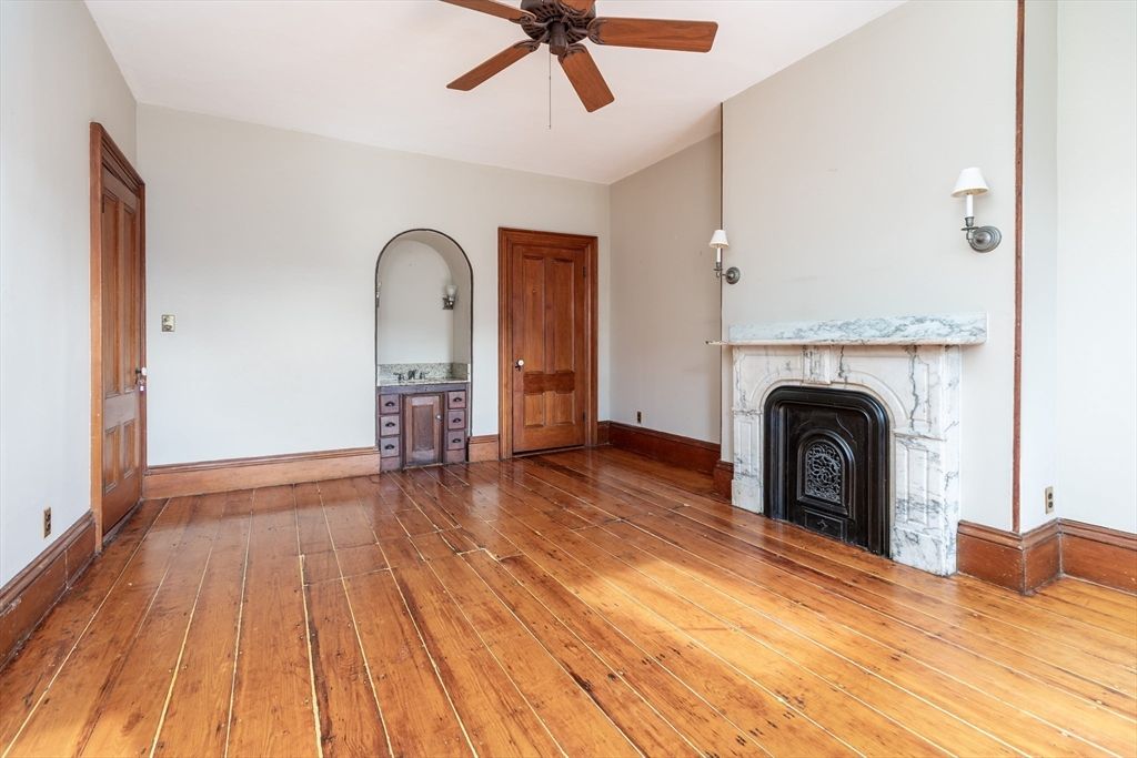 Empty room, Fireplace, Interior, Wood Texture Flooring