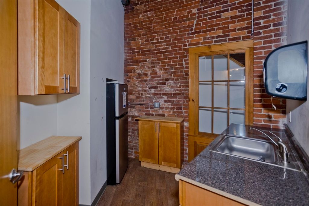 Interior, Kitchen, Stone Walls, Wood Texture Flooring