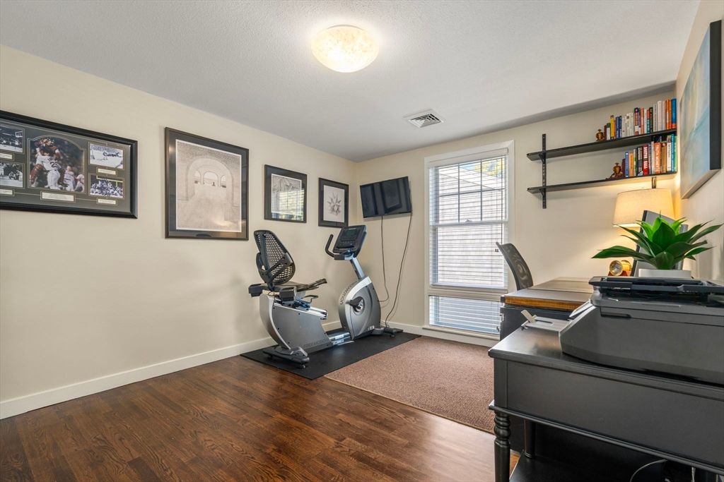 Fitness Equipment, Home Office, Interior, Wood Texture Flooring