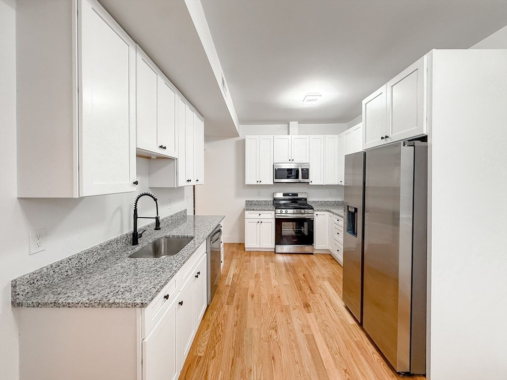 Interior, Kitchen, Stainless Steel Appliances, Wood Texture Flooring