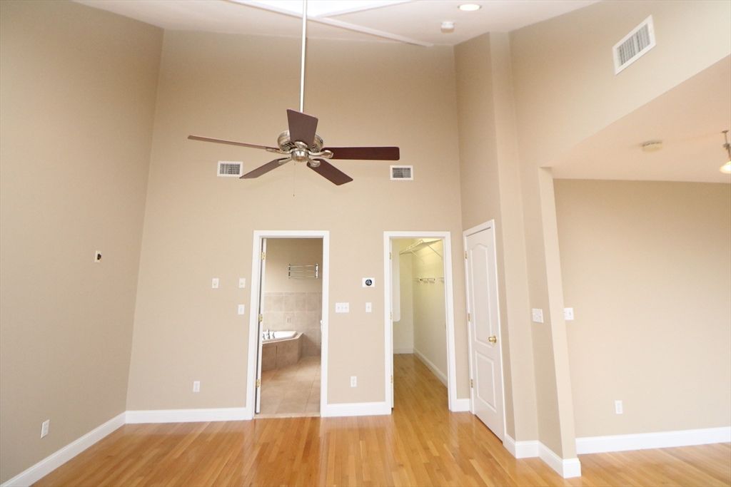 Bathroom, Empty room, Interior, Recessed Lighting, Wood Texture Flooring