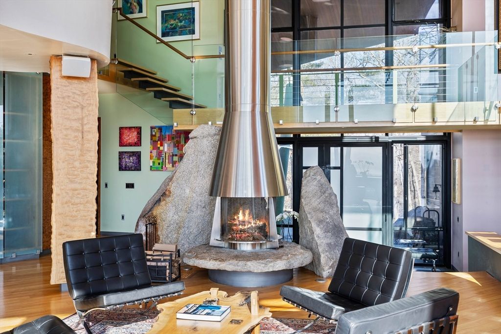 Fireplace, Interior, Wood Texture Flooring