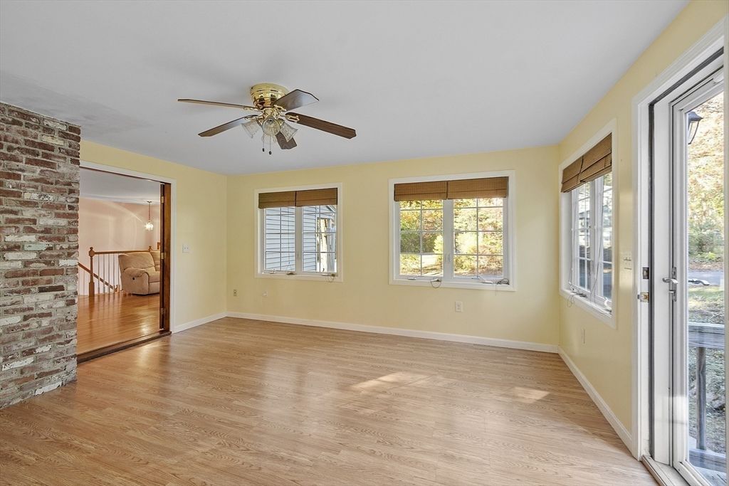 Empty room, Interior, Stone Walls, Wood Texture Flooring