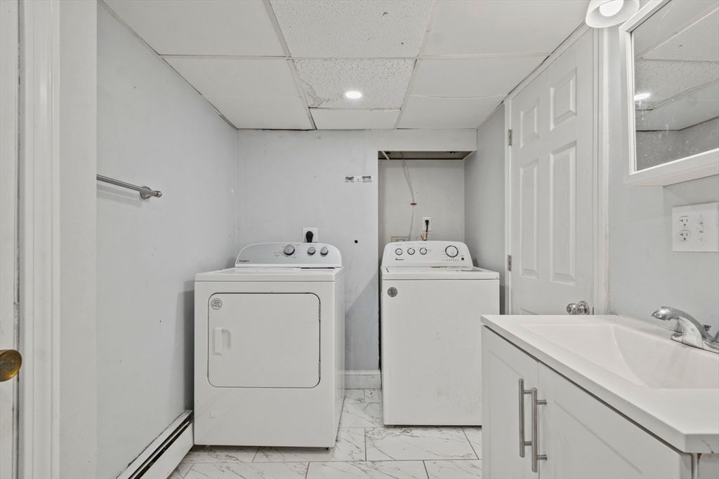 Interior, Marble, Recessed Lighting, Utility Closets, Washer