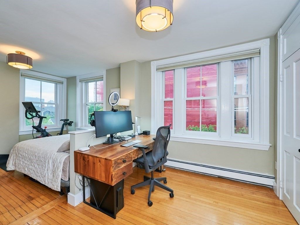 Fitness Equipment, Home Office, Interior, Wood Texture Flooring