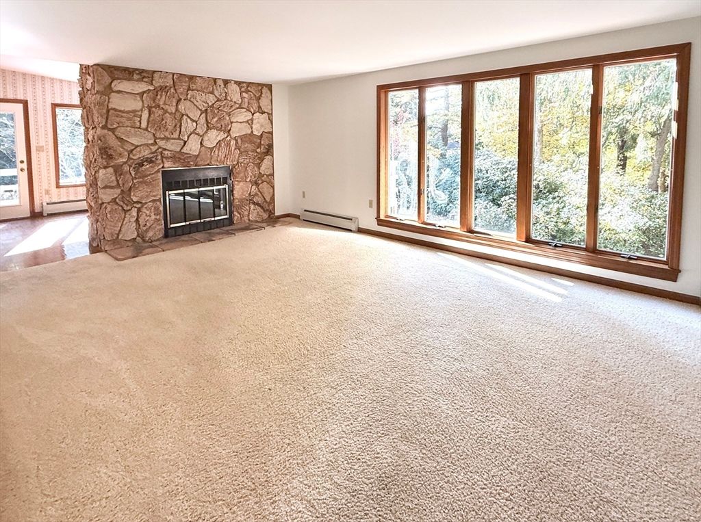 Empty room, Fireplace, Interior, Stone Walls