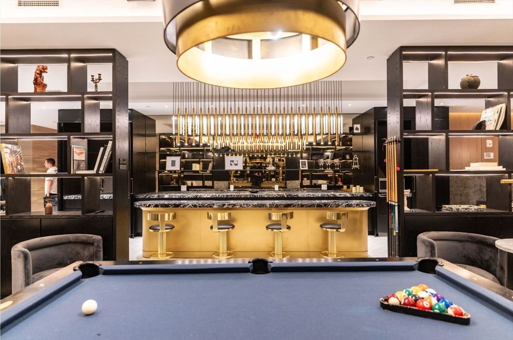 Billiard Table, Game Room, Interior, Pendant Lights