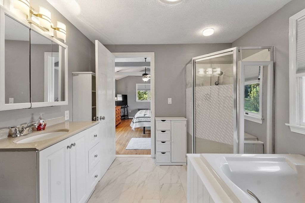 Bathroom, Bedroom, Dual Sink Vanities, Glass Shower, Interior, Marble