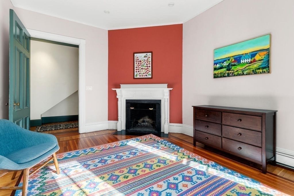 Fireplace, Interior, Wood Texture Flooring
