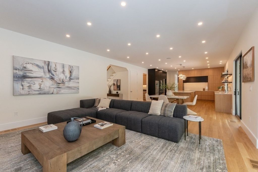 Dining room, Interior, Kitchen, Living room, Pendant Lights, Recessed Lighting, Wood Texture Flooring