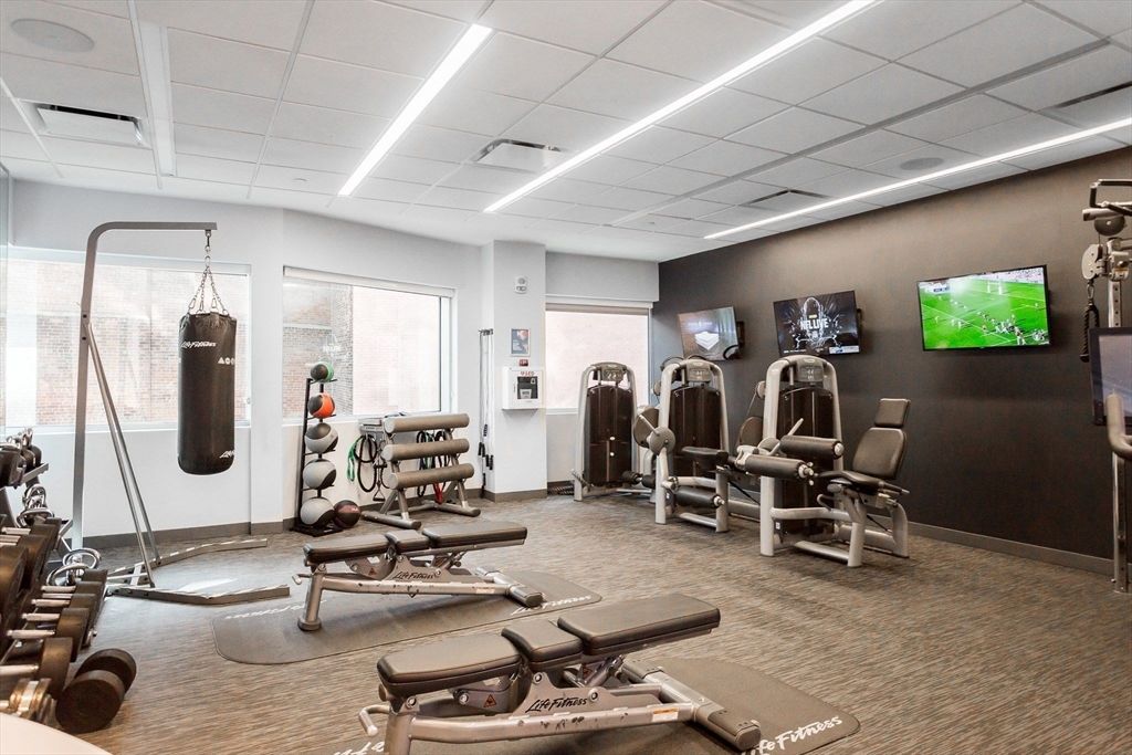Fitness Equipment, Gym, Interior, Recessed Lighting