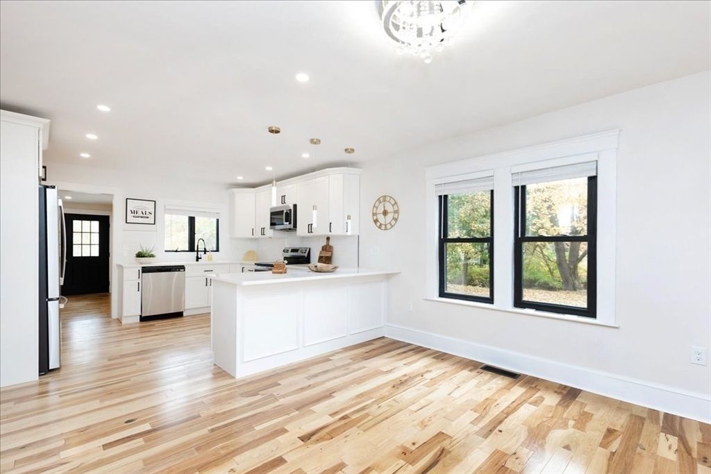 Interior, Kitchen, Recessed Lighting, Wood Texture Flooring