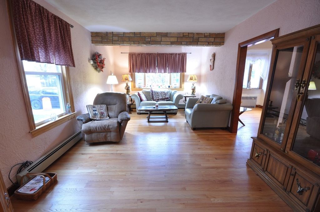 Interior, Living room, Stone Walls, Wood Texture Flooring