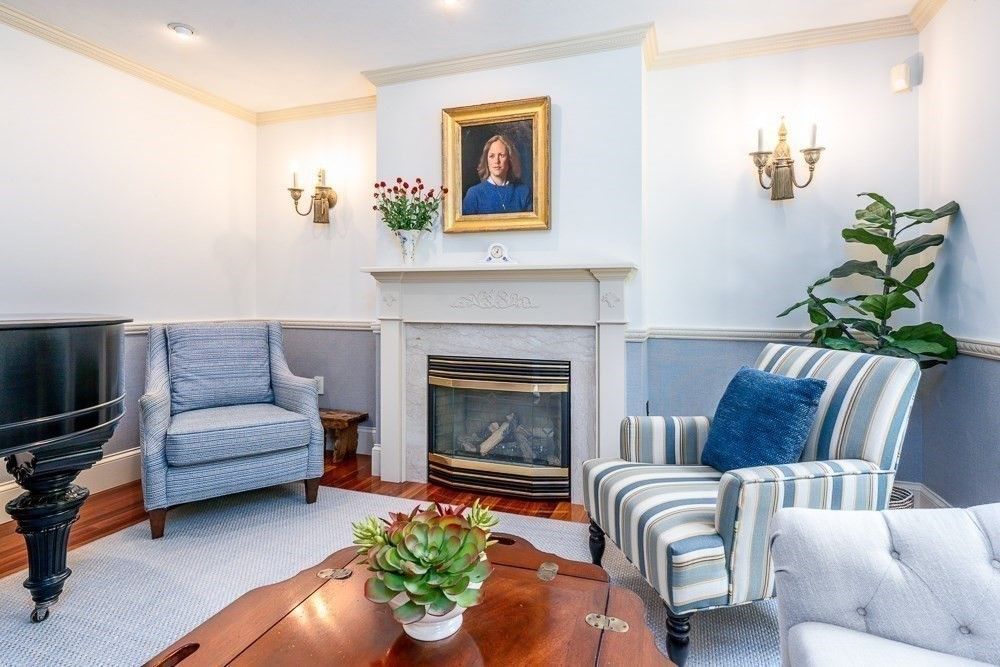 Fireplace, Interior, Recessed Lighting, Wood Texture Flooring