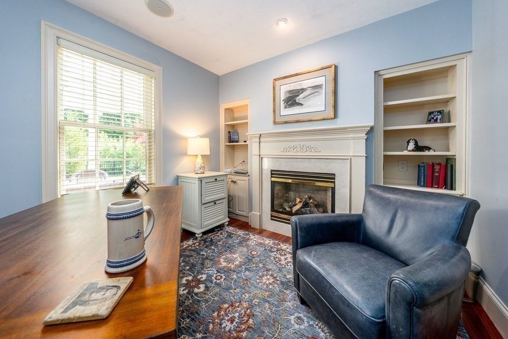 Fireplace, Home Office, Interior, Recessed Lighting