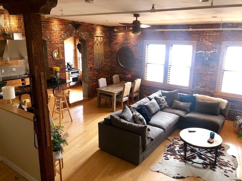 Dining room, Interior, Kitchen, Living room, Stone Walls, Wood Texture Flooring